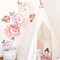 Watercolor Peony Flowers Wall Decals – Floral Vinyl Stickers for Living Room, Bedroom & Girls’ Room | Pink & White Blossom Wall Art (Peony-18)
